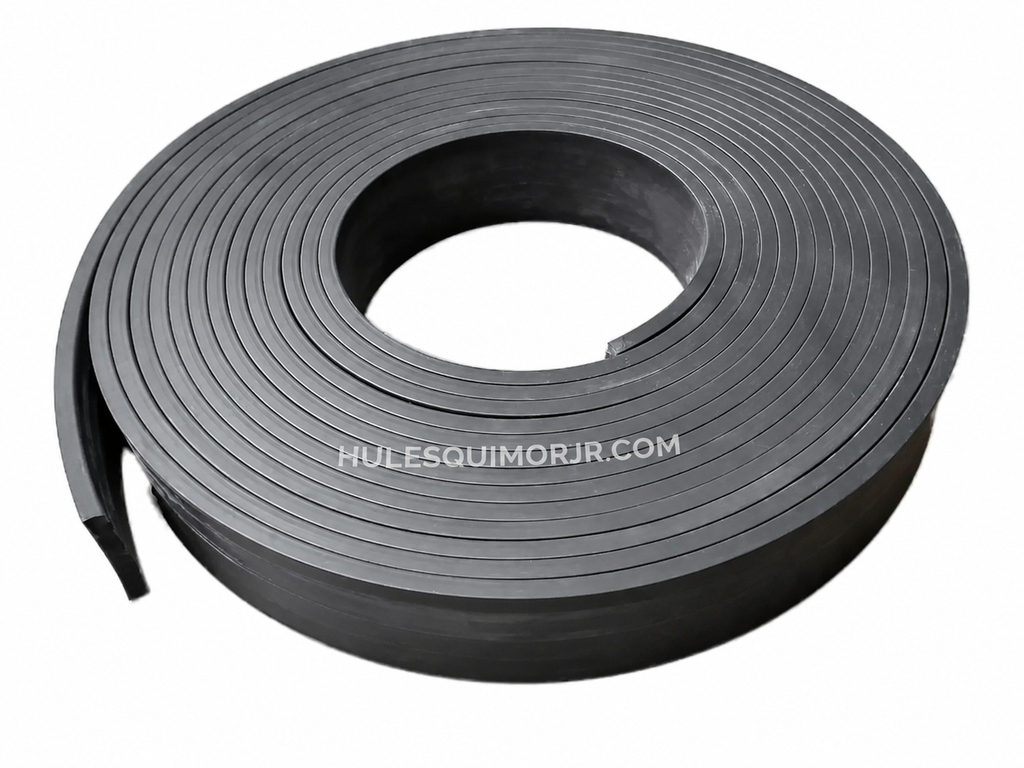Rollo de solera de hule macizo negro de Hules Quimor JR
