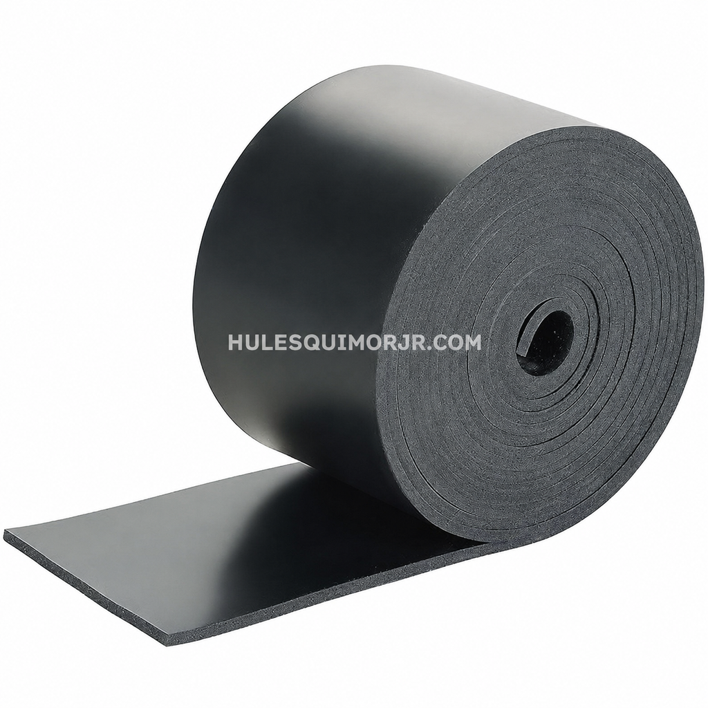 Rollo de solera de hule esponja negra de Hules Quimor JR