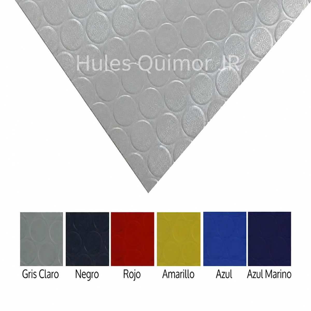 Vista superior de rollo de linóleo triangular, colores variados